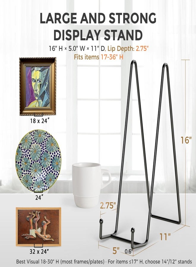 TRLife TR-LIFE 16 Inch Heavy Duty Plate Stand (2 Pack) - Metal Display Easel for Large Plates, Picture Frames, Signs, Posters, and Decorative Platters - Image 3